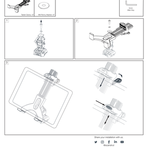 SCANSTRUT ROKK Mini Tablet Mount kit with Screw Down Basei RLS-508-401